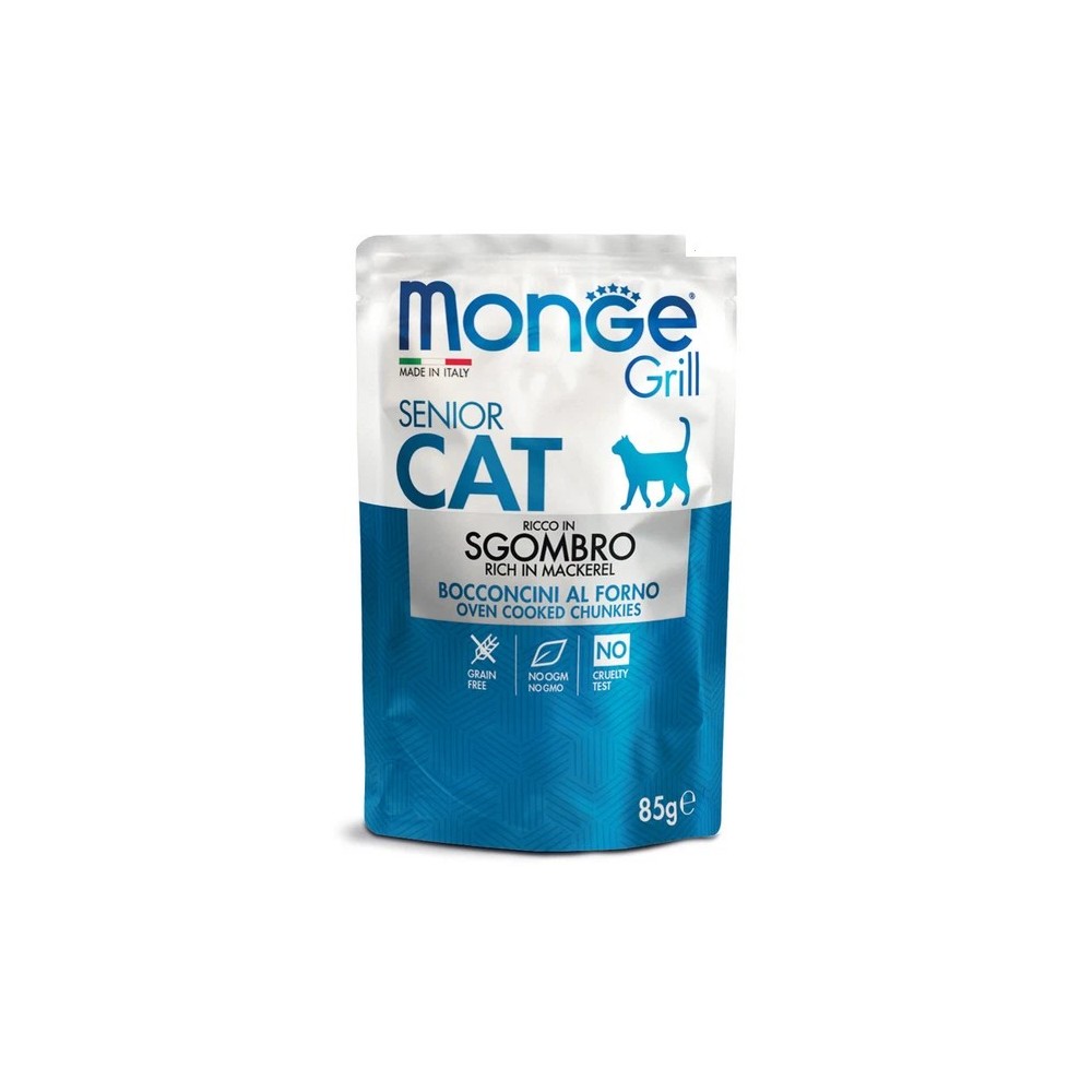 MONGE  GRILL  CIBO UMIDO PER GATTO ADULT SENIOR SGOMBRO 85GR