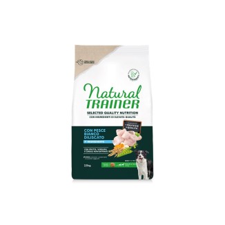 Natural Trainer Selected Quality Nutrition Cane Healthy Grain crocchette cane Medium/Maxi Pesce Bianco 2,5Kg