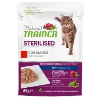 Natural Trainer Gatto  Bustine 85 Gr Sterilised Tonno cibo umido