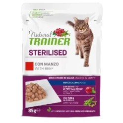 Natural Trainer Gatto  Bustine 85 Gr Sterilised Tonno cibo umido