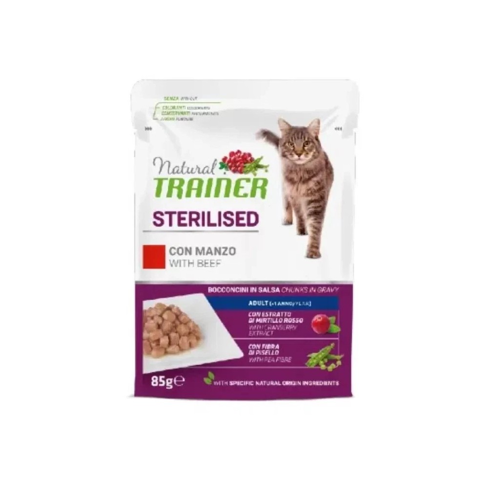 Natural Trainer Gatto  Bustine 85 Gr Sterilised Tonno cibo umido