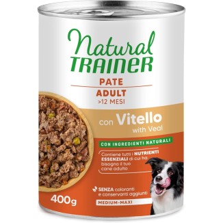 Natural Trainer Cane  Pate 400 Gr Vitello cibo umido