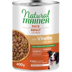 Natural Trainer Cane  Pate 400 Gr Vitello cibo umido