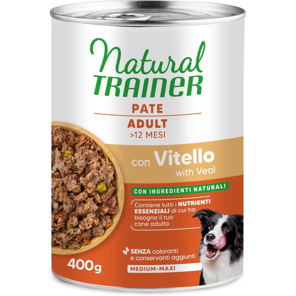 Natural Trainer Cane  Pate 400 Gr Vitello cibo umido