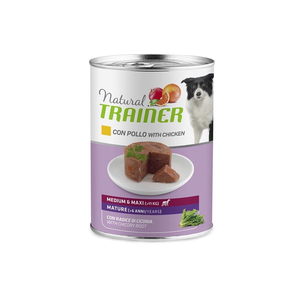 Natural Trainer Cane Pate 400 Gr Pollo Mature cibo umido