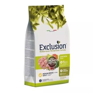 EXCLUSION  Monoproteico  Crocchette cane adult medium pollo 12kg