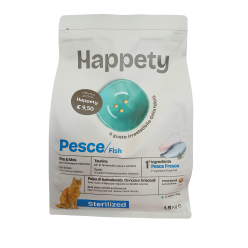 Happety crocchette gatto  Sterilized Pesce 1.5 kg