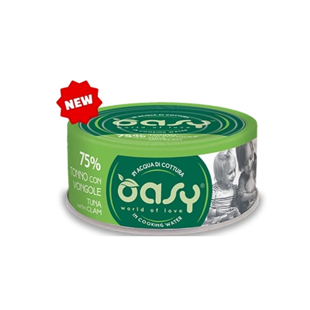 Oasy Cat More Love Lattina Tonno Vongole 70Gr cibo umido per gatti