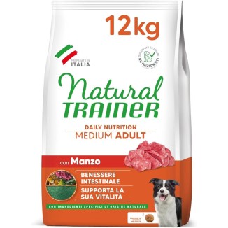 Natural Trainer crocchette cane Medium Adult Manzo 12 Kg