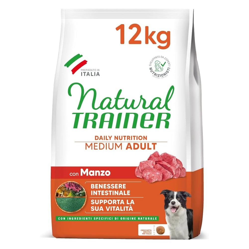 Natural Trainer crocchette cane Medium Adult Manzo 12 Kg