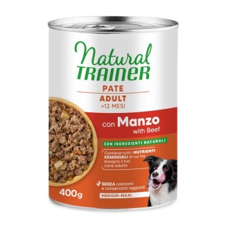 NATURAL TRAINER CANE PATE 400 GR  MANZO CIBO UMIDO