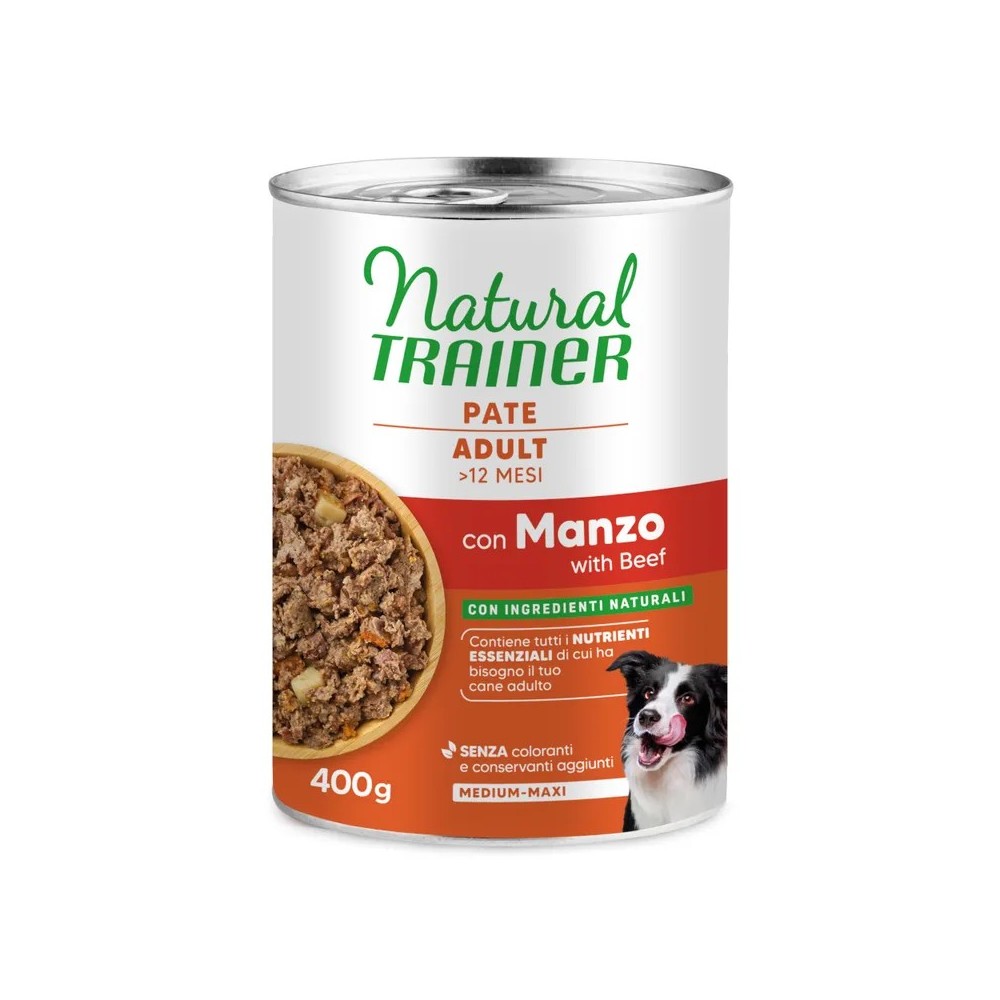 NATURAL TRAINER CANE PATE 400 GR  MANZO CIBO UMIDO