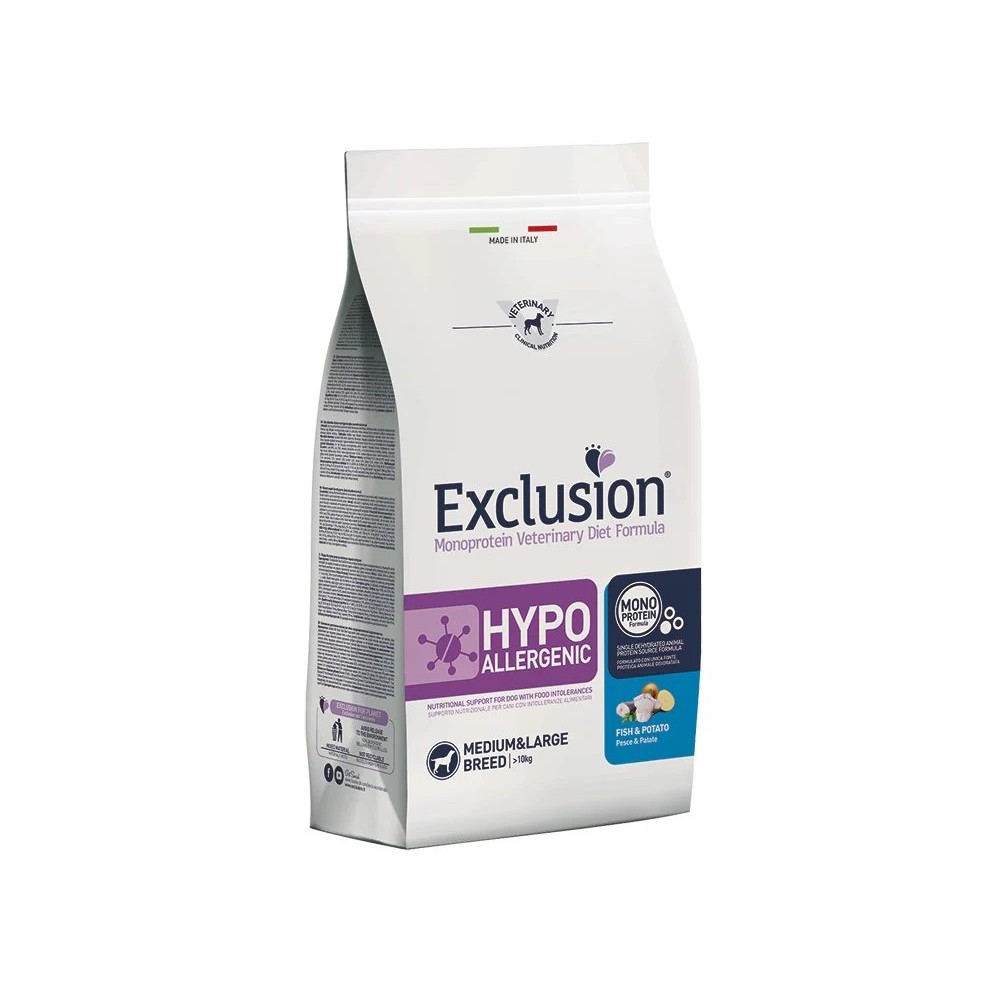 Exclusion crocchette cane Hypo pesce  12 Kg