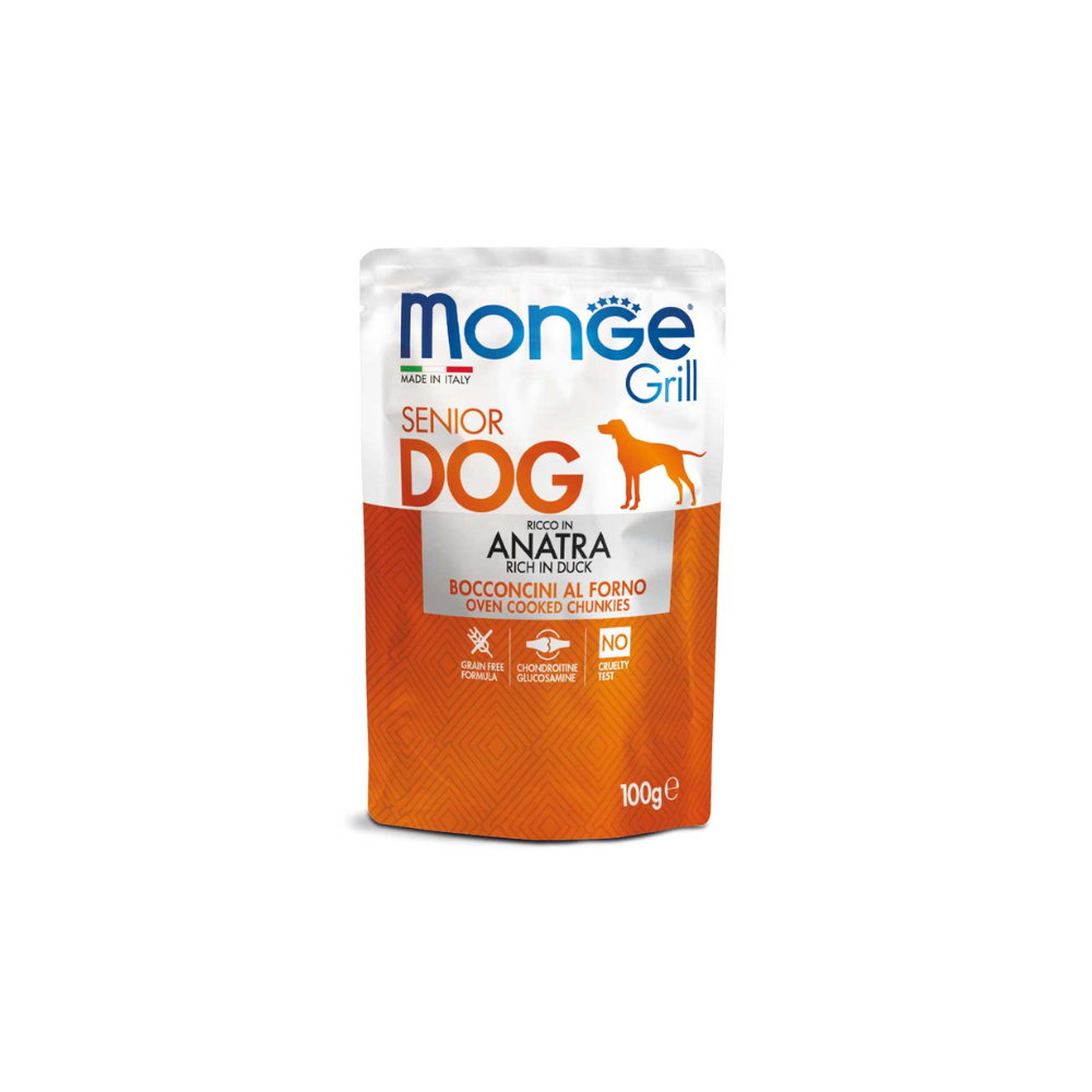Monge Grill cibo umiodo per cane Senior 100 Gr Anatra