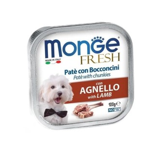Monge Fresh patè con bocconcini Agnello/Mela cibo umido