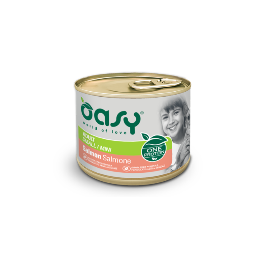 Oasy Dog  mono proteico Mini Lattine 200 Gr Salmone  cibo umido per cani
