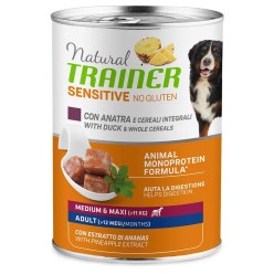 Natural Trainer cane Lattine 400 Gr Sensitive Anatra cibo umido