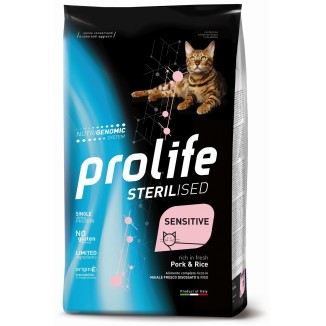 Prolife Crocchette gatto Sterilised Sensitive  Maiale e Riso 400 Gr