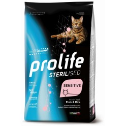 Prolife Crocchette gatto Sterilised Sensitive  Maiale e Riso 400 Gr
