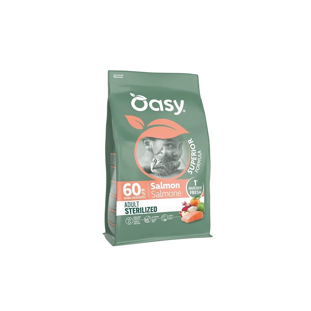 Oasy Cat  Superior Crocchette gatto Sterilizzato al Salmone 6 Kg