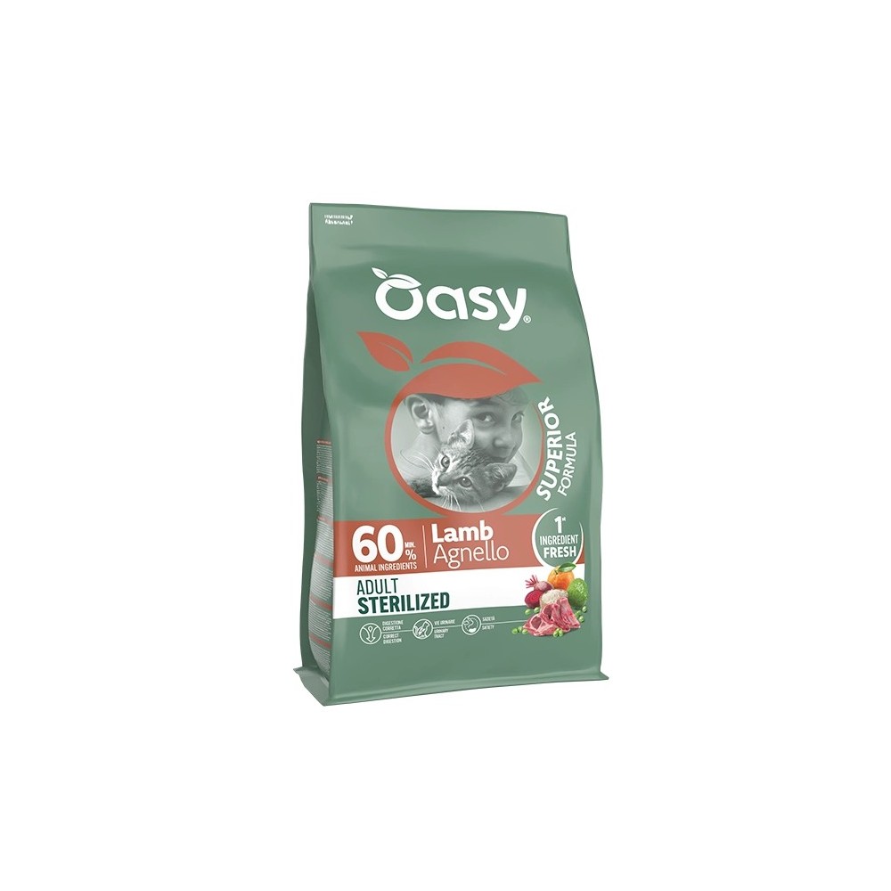 Oasy Superior Formula Crocchette Gatto Adult Sterilizzato  Agnello 1.5 Kg