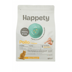 Happety crocchette gatto  Sterilized Pollo 1.5 Kg