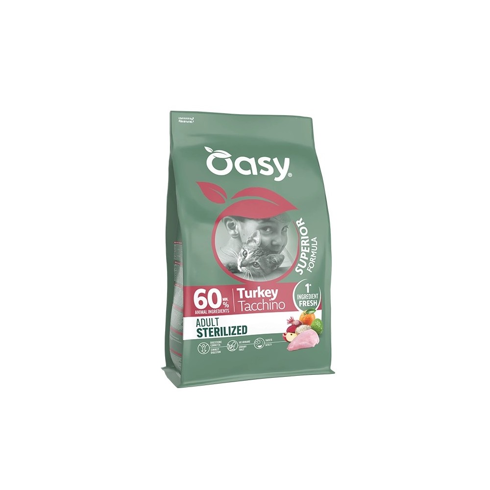 Oasy Adult  Gatto Sterilised Tacchino 1.5Kg