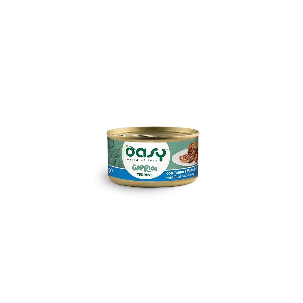 Oasy Caprice Terrine 85 Gr Tonno/Pomodoro Cibo umido per gatti