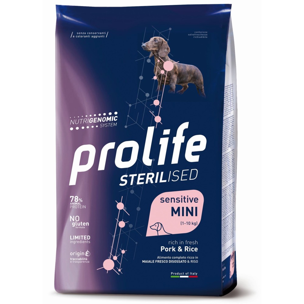 Prolife Crocchette Cane Sterilised Mini Pork/Rice 2 Kg