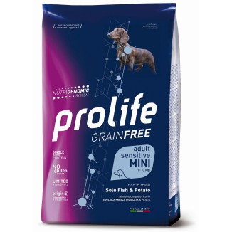 Prolife Crocchette Cane  Grain free  Sensitive Mini Sogliola E Patata
