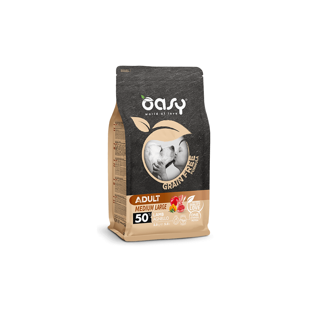Oasy Dog Crocchette cane  Grain Free Adult Medium Large Agnello 12 Kg