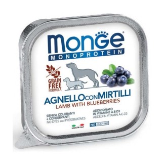 Monge Solo Agnello E Mirtilli 150Gr cibo umido per cane