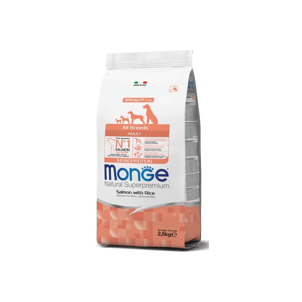 Monge Dog crocchette cane  Adult   Salmone e Riso 12Kg