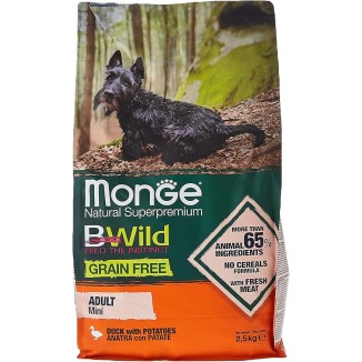 Monge BWild Grain Free crocchette cane  Mini Anatra Patate 2.5 kg