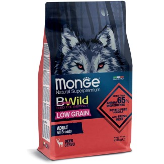 Monge  Bwild  Low grain crocchette cane  Cervo 12Kg