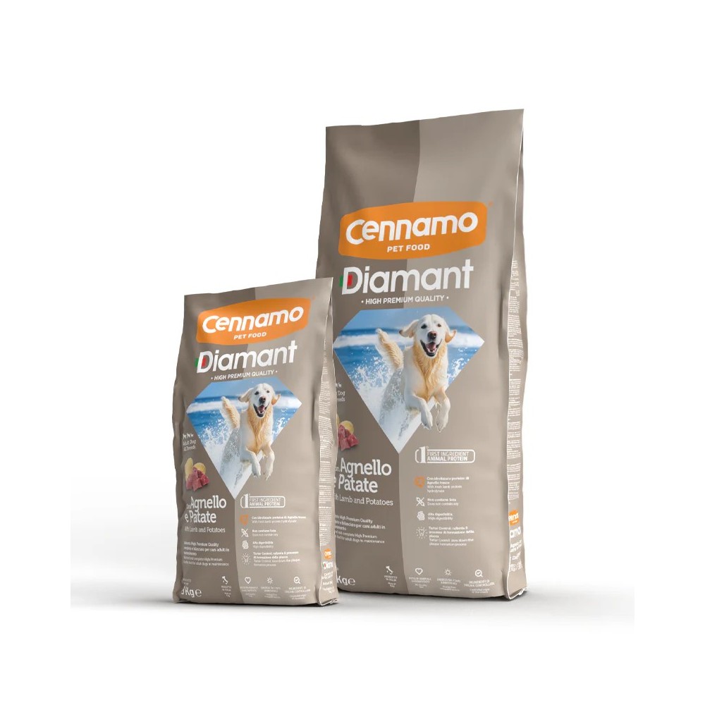 Cennamo - Diamant Cennamo Adult con Agnello e Patate 15kg crocchette cane