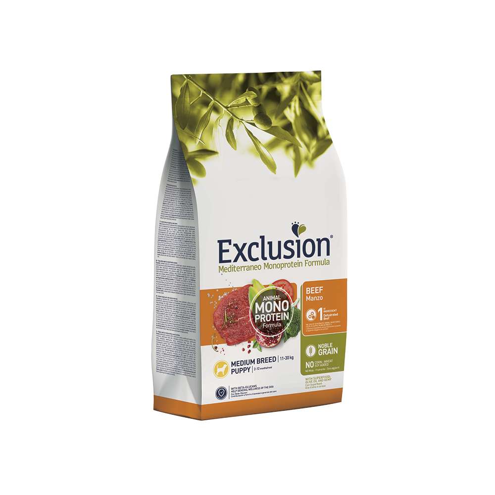 Exclusion Crocchette cane Puppy Manzo Monoprotein Medium 3kg