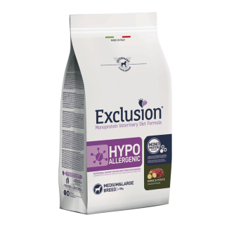 Exclusion hypoallergenic crocchette per cani adulti cavallo taglia medium 12Kg