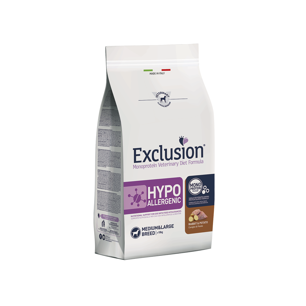 Exclusion hypoallergenic crocchette per cani adulti taglia medium 12Kg