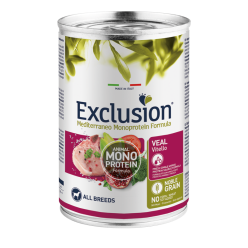 Exclusion Monoprotein Noble Grain cibo umido per cani adulti vitello  400 Gr
