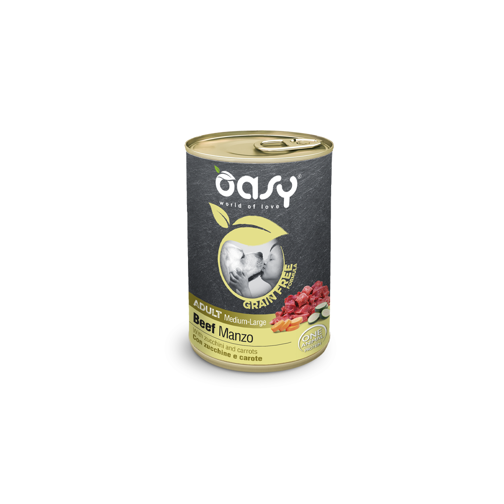 Oasy Adult Grain Free Manzo Zucca Carote 400 Gr