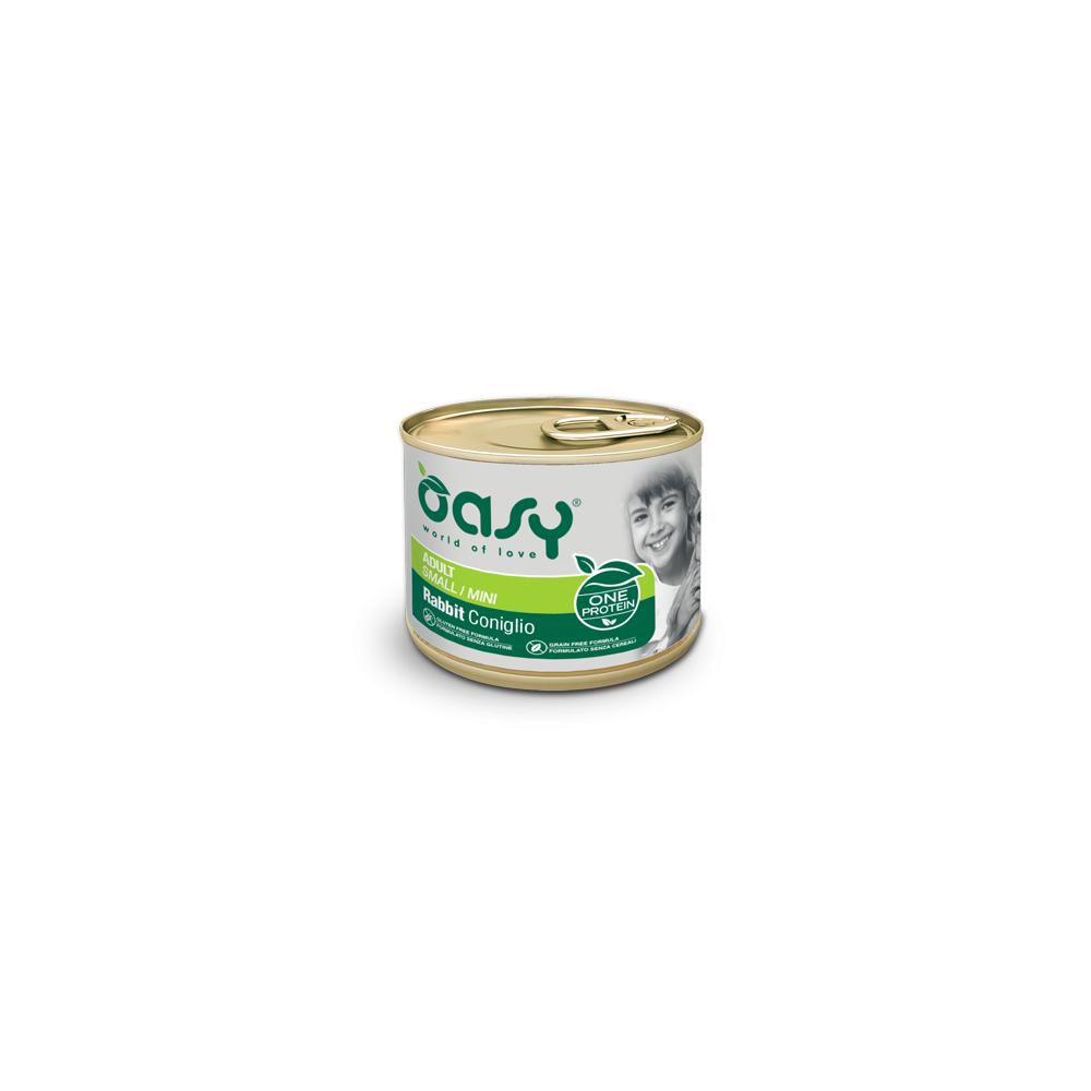 Oasy Dog monoproteico  Mini Lattine 200 Gr Coniglio cibo umido