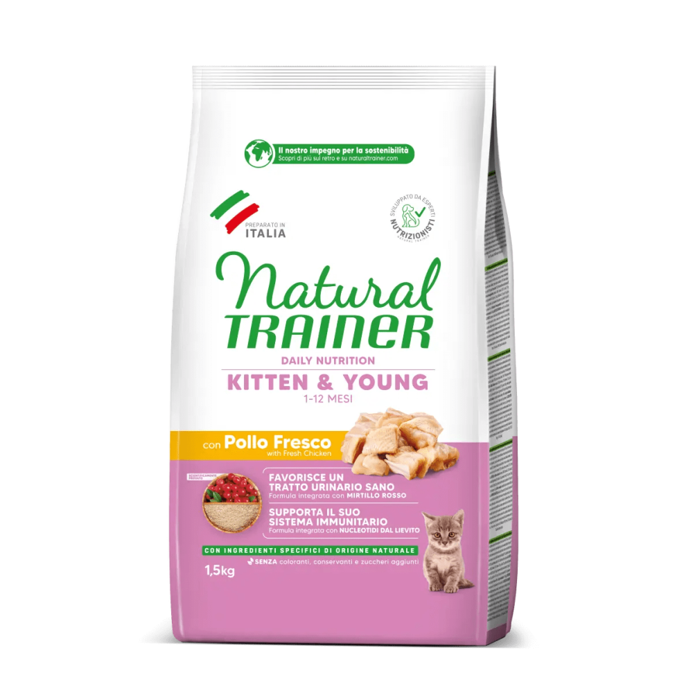 Natural Trainer crocchette gatto Kitten  300 Gr Pollo