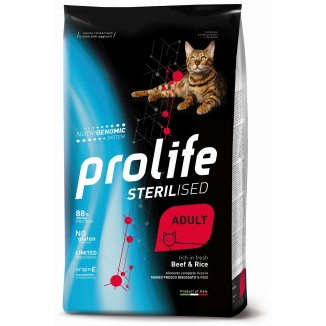 Prolife Crocchette Gatto  Sterilised Manzo/Riso 1.5 Kg