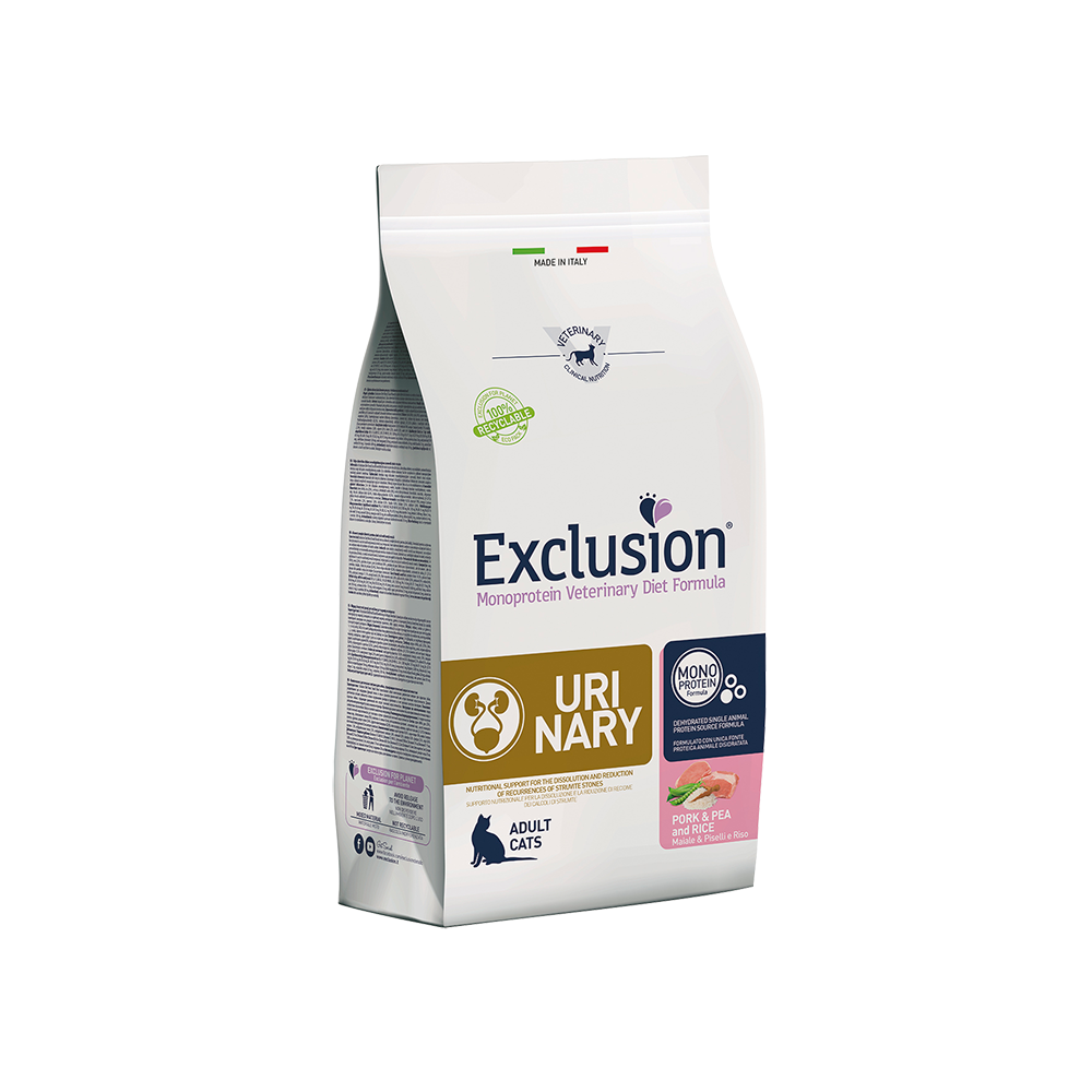 Exclusion  Diet Urinary  crocchette gatto Pork/Pea 1.5 Kg