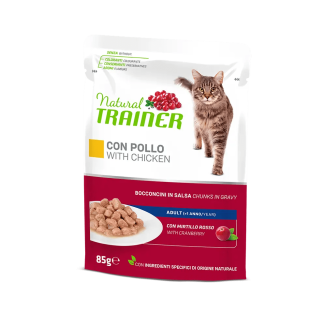 Natural Trainer gatto bocconcini Bustine 85 Gr  Pollo