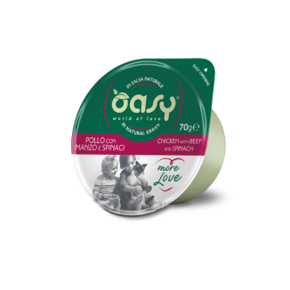 Oasy More Love Cup Pollo/Manzo/Spinaci 70 Gr