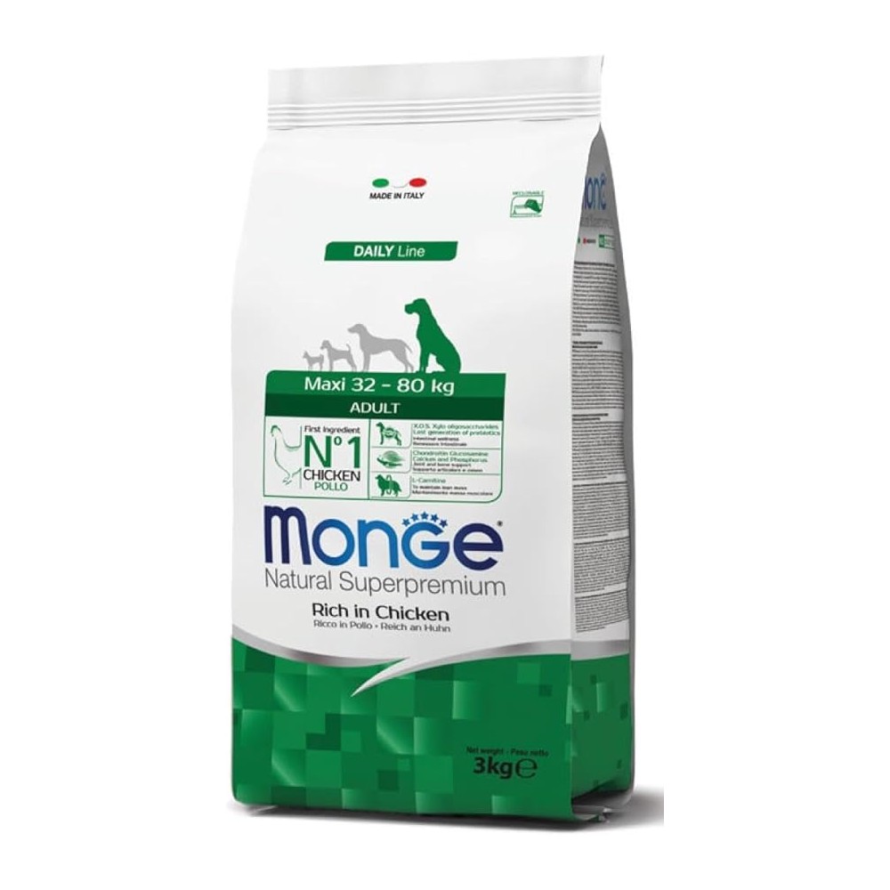 Monge Natural Superpremium Maxi Adult Ricco di Pollo kg crocchette cane