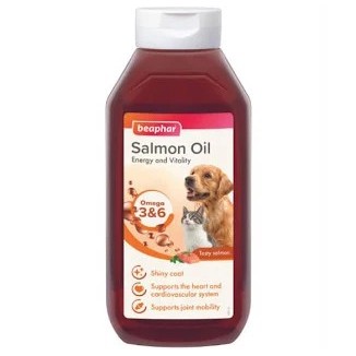 Beaphar Olio di Salmone, Integratore Ricco di Acidi Grassi, con Omega 3 e Omega 6, 430 Ml