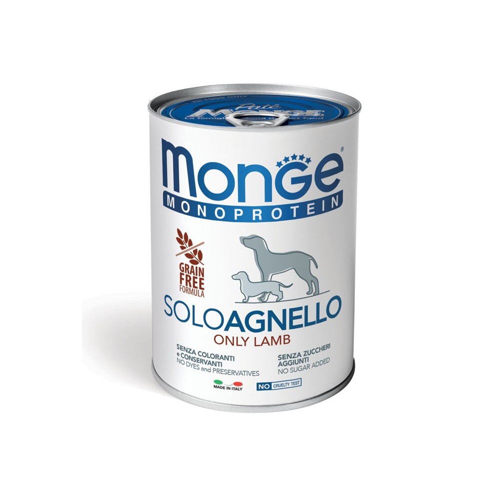 Monge monoproteico cane adulto umido   Agnello 400 Gr